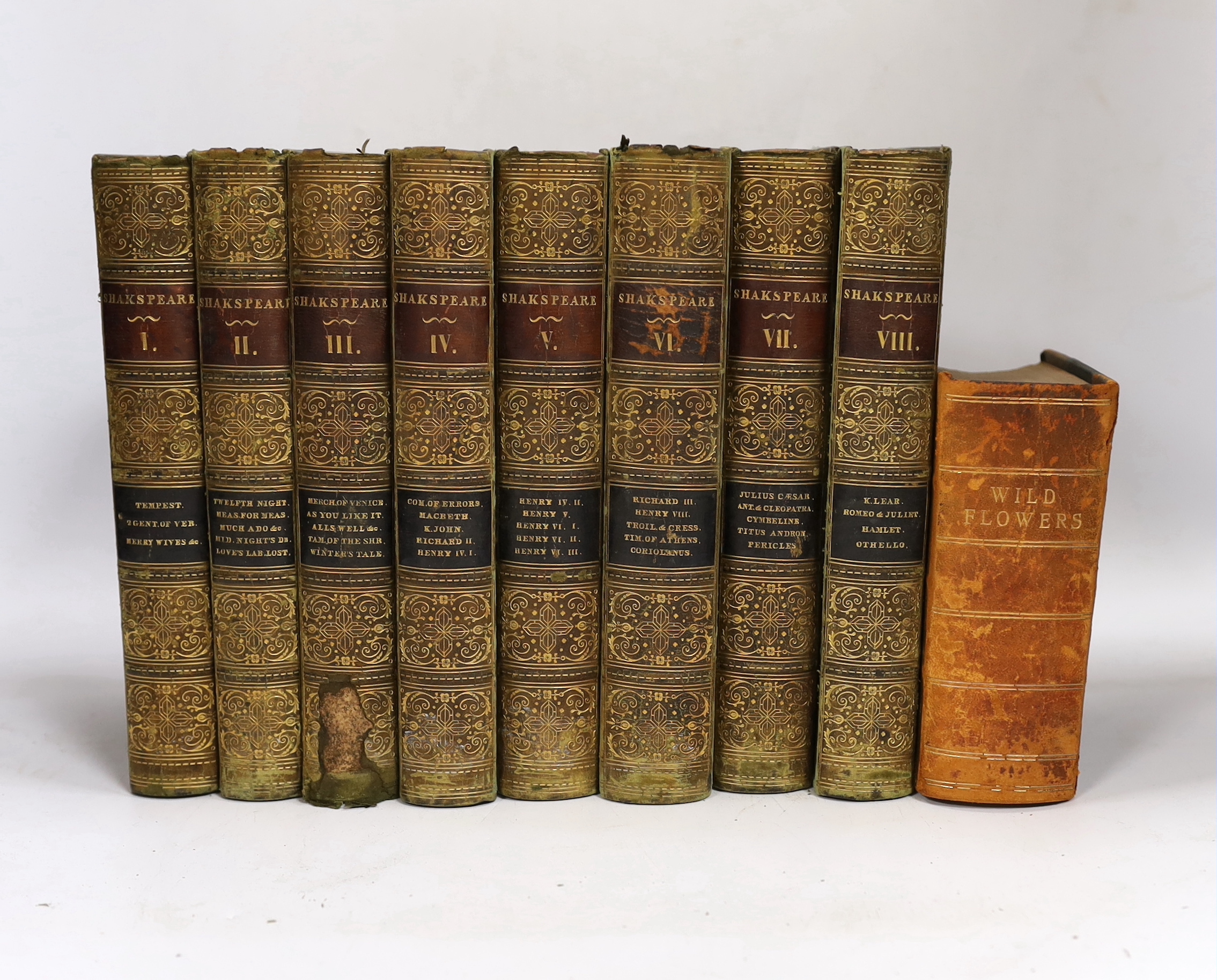 Shakespeare, William - The Plays....a selection of explanatory and historical notes....a history of the stage, and a life of Shakespeare; by Alexander Chalmers. new edition, 8 vols. engraved frontis. (vol.I); contemp. gi